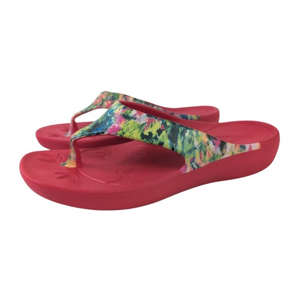 Alegria Sandals Womens EU 40 US 10 Pink Floral Thong Slip On Flip Flop Ode - Picture 1 of 11